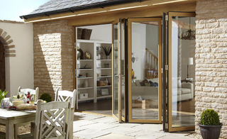 Good Quality 10 Years Professional Experience Entrance Aluminium Exterior Bifold Doors For Homes House
