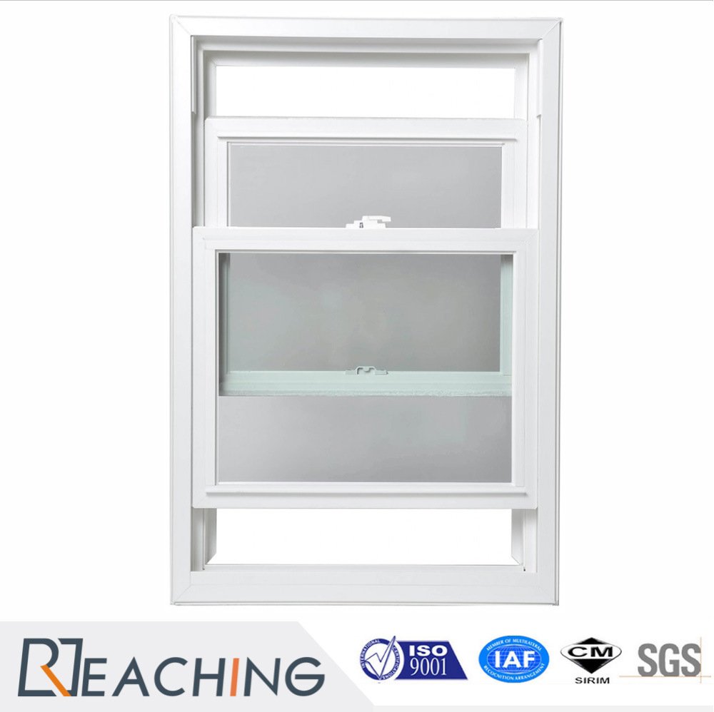 Double Tempered Glass Hung UPVC Window with Mosquito Net