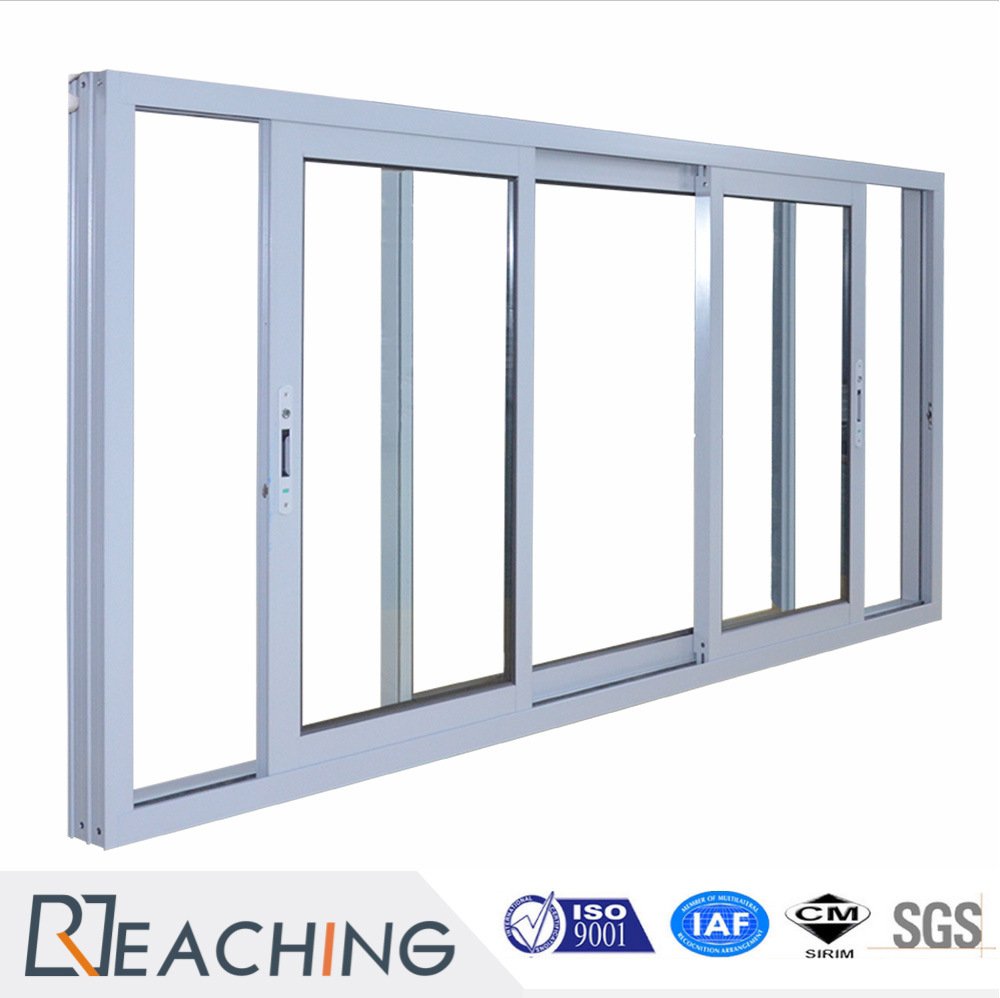 China Supplier 2 Tracks Aluminium Frame Sliding Glass Window with Shutter