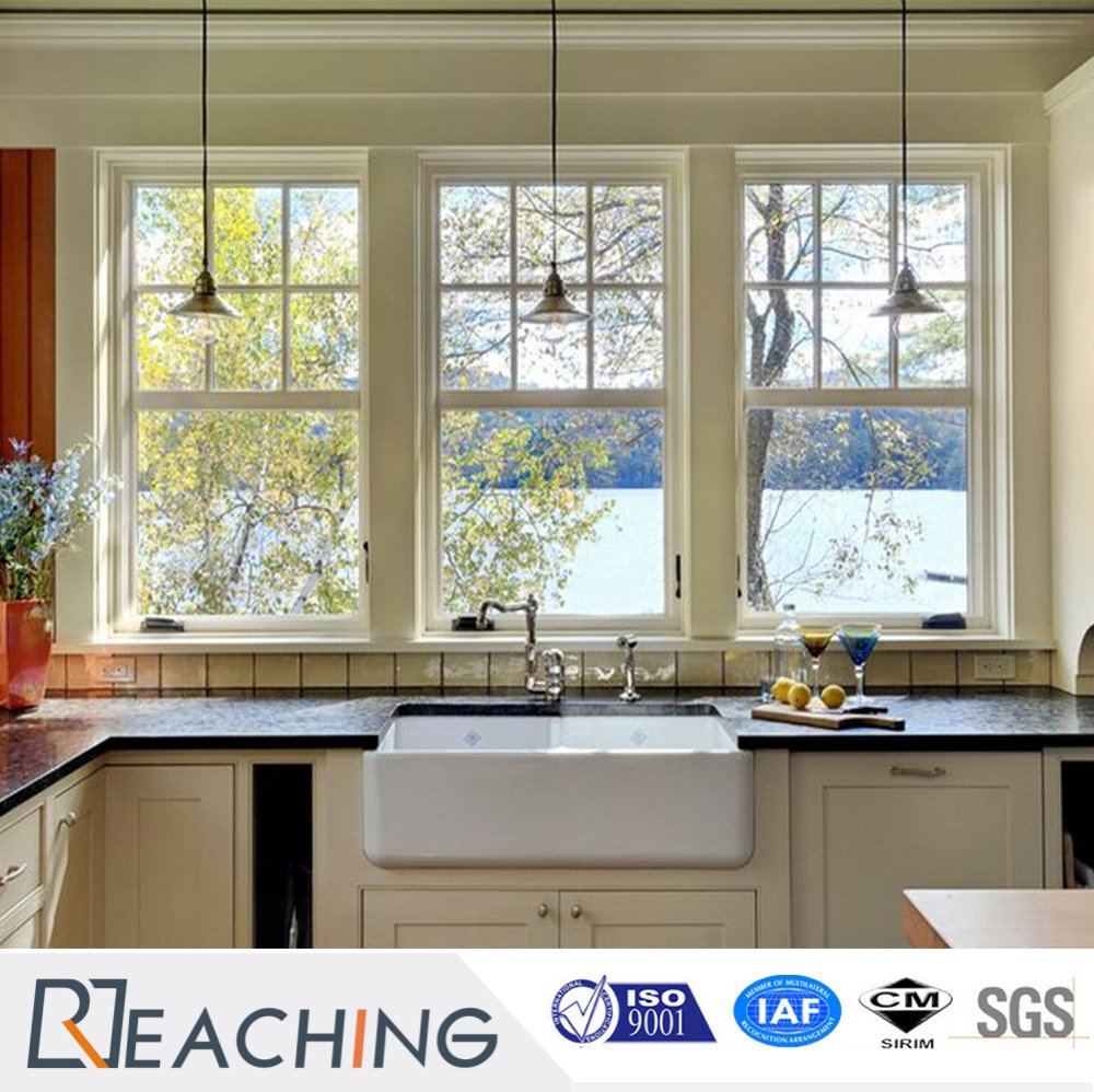 Heat Insulation Doule Glazing UPVC Plastic Hung Glass Window