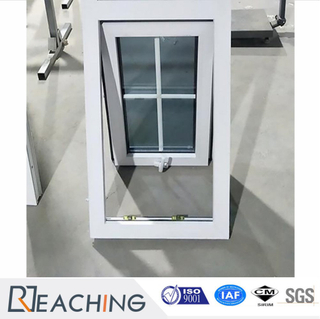 White Colour UPVC / PVC Profile Tempered Glass Awning Window