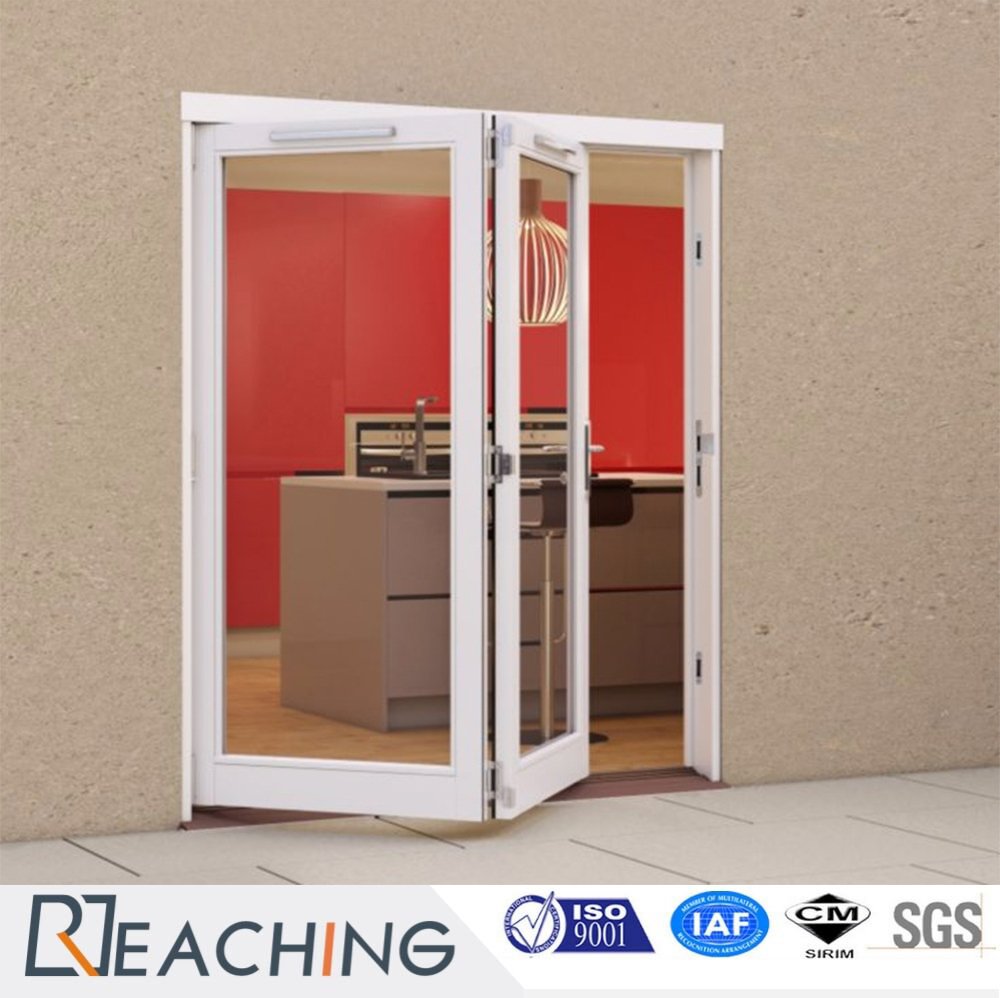 Double PVC Folding Single Tempered Glass Door Manufacturer