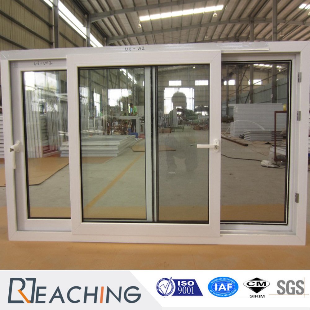 White UPVC Profile Frame Single Glass Sliding Window