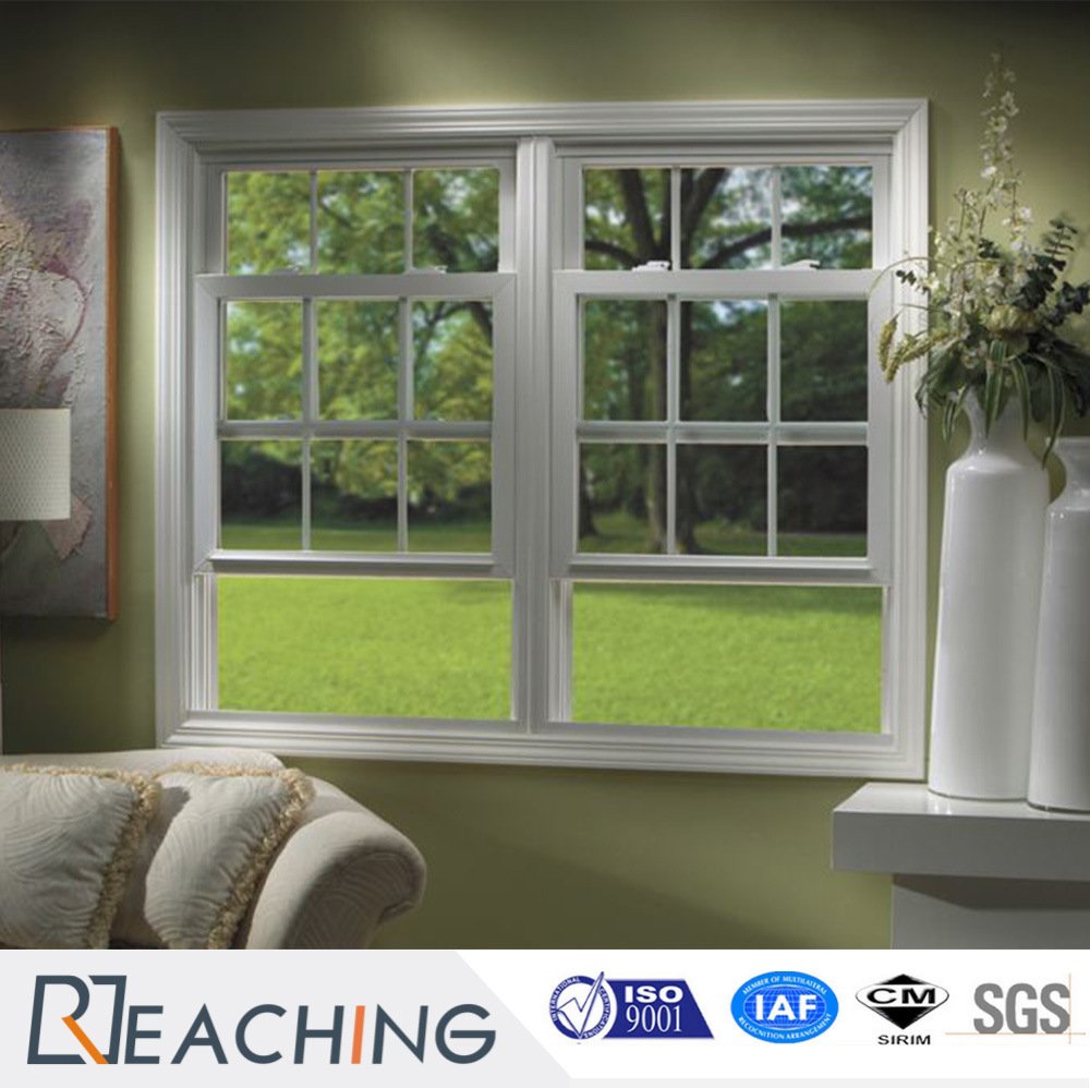 China Factory Sale UPVC Vinyl Single Hung Glass Window for Home Use