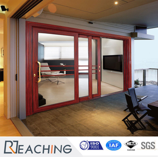 Interior/Exterior Aluminum Frame Tempered Glass Sliding Door