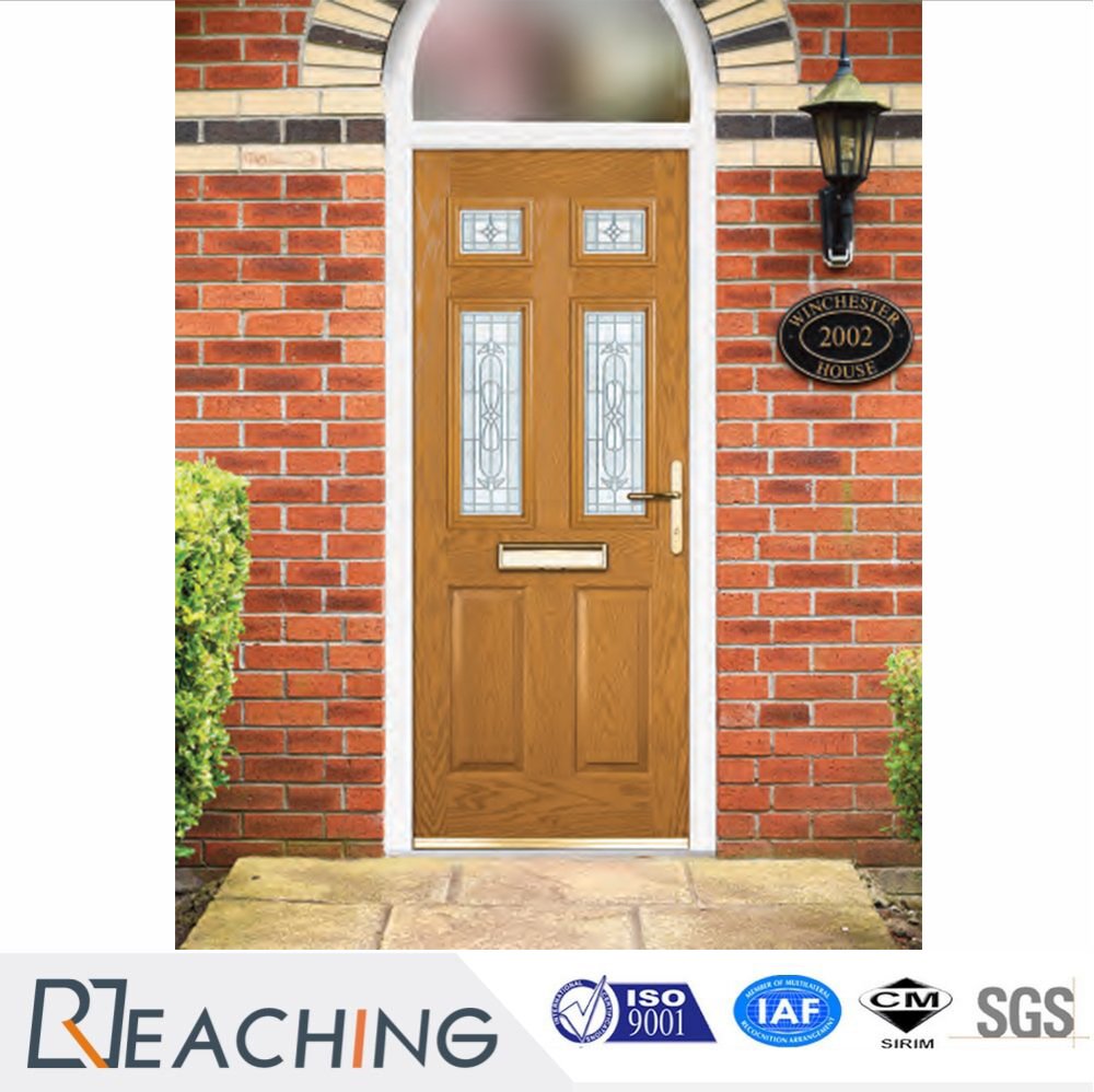 Block Glass Design Classic Wooden Door Custom Made from China