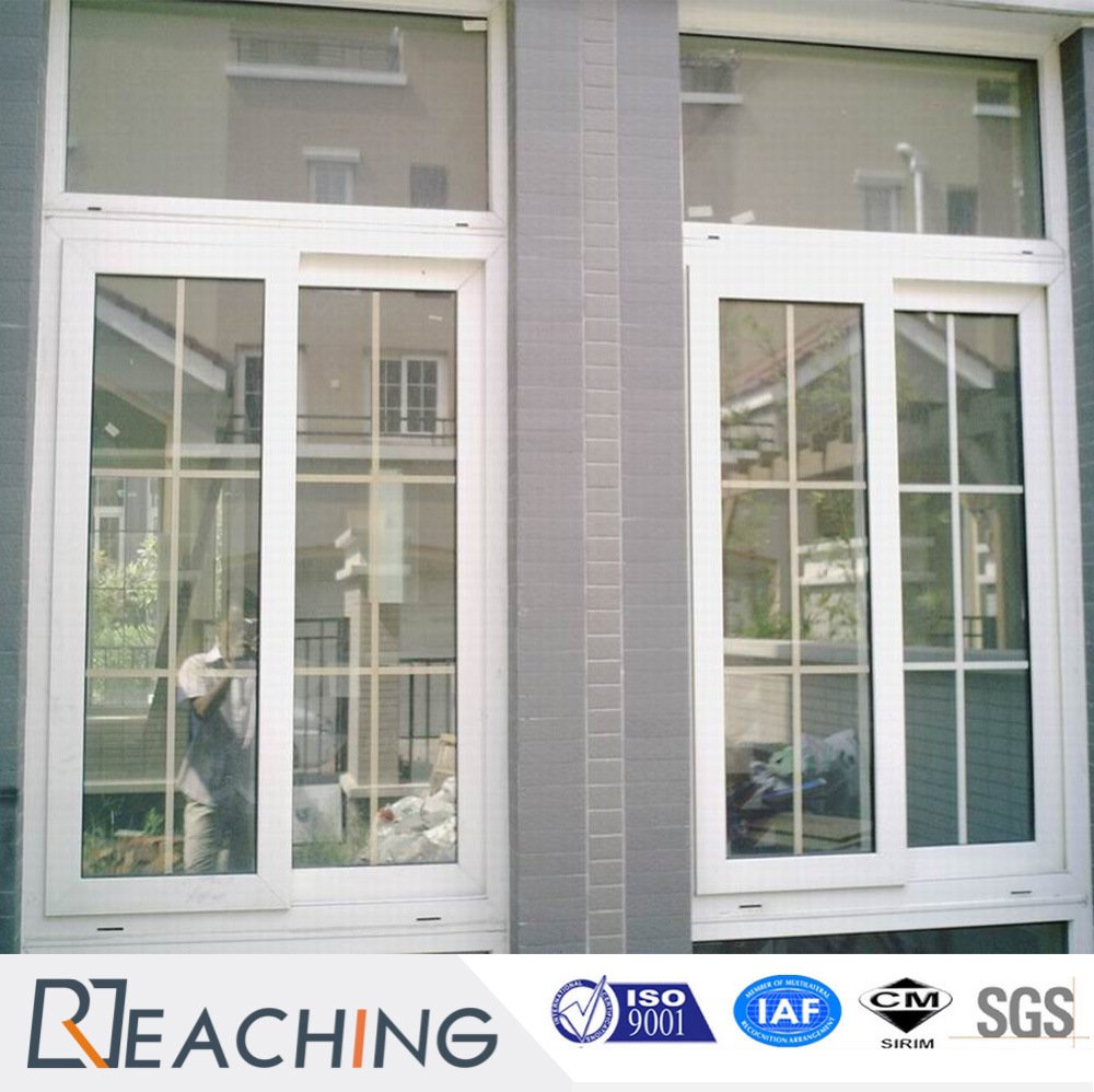 Guangzhou Factory Grill Design UPVC Profile Sliding Windows