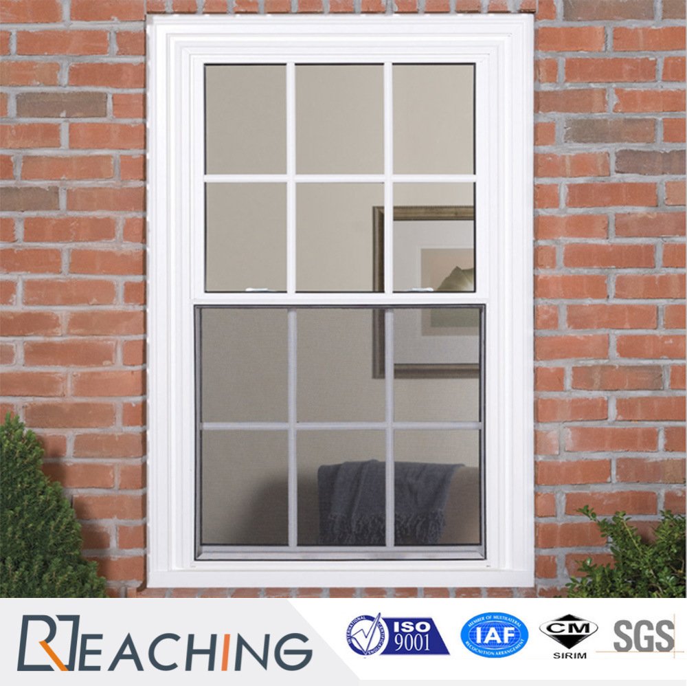 Commercial Grade UPVC Vinyl Hung Window with Grills