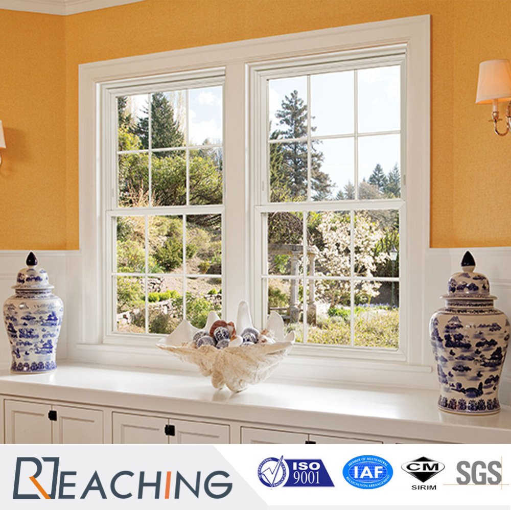 Customized Window American Style White Color UPVC Double Hung Window